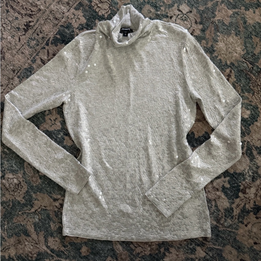 Express New Year’s Eve Fitted Sequined Sweater